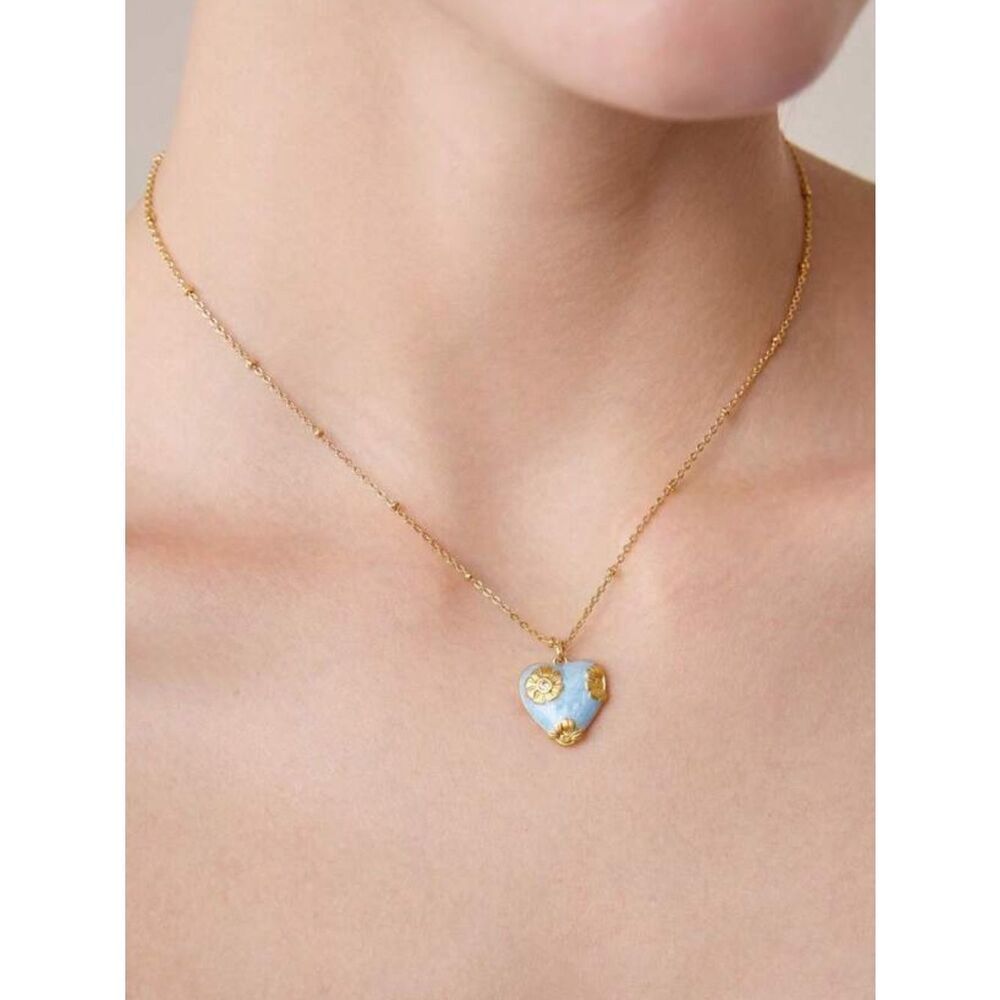 Blue heart necklace #2526